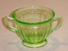 Green Colonial Fluted Rope Sugar Bowl