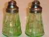 Green Doric Salt and Pepper Shakers