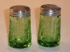 Green Sharon Cabbage Rose Salt and Pepper Shakers