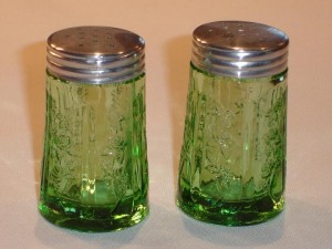 Green Sharon Salt and Pepper Shakers