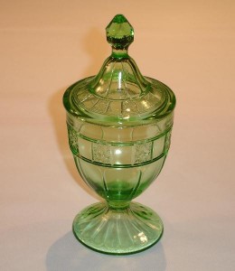 Doric Green Covered Candy Dish