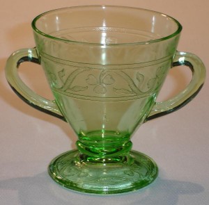 Green Cloverleaf Sugar Bowl